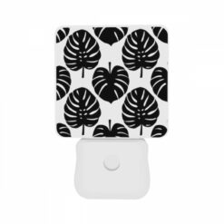 Night Light Set Of 2, A Pattern Of Leaves On A Black And White Background. -Acrylic Night Light Shop ceed6d1778a2a592f9c8cbc871f1dda8fba38186