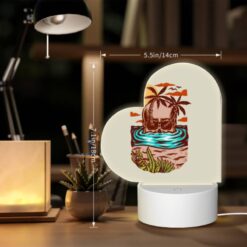 Love Acrylic Night Light, A Cartoon Of A Skull In The Water With A Palm Tree In The Background. -Acrylic Night Light Shop cf49744293c3890201df3d755b7dd14871d7e2c8