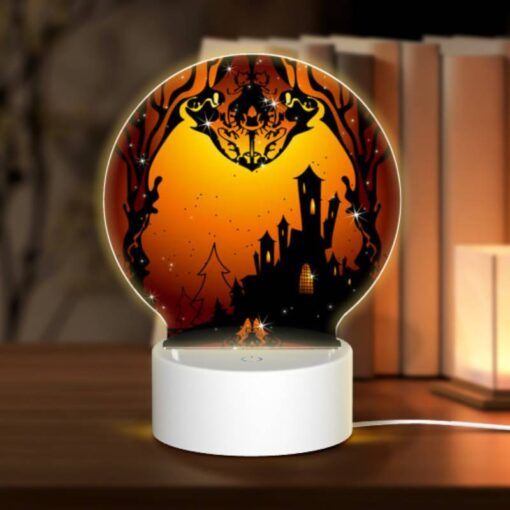 Round Acrylic Night Light, A Castle With A Moon In The Background. -Acrylic Night Light Shop cf4bd90811cd4e83a3db5e141f6f45636a658c6f