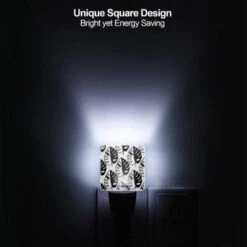 Night Light, A Pattern Of Leaves With A Black And White Background. -Acrylic Night Light Shop cf6b545a92249b6cbe932126f6111160fb3afa48