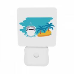 Night Light Set Of 2, A Boat Is Sailing In The Ocean Next To A Palm Tree. -Acrylic Night Light Shop cf85ad0871052505ed61eff784c4cc61abfe1412