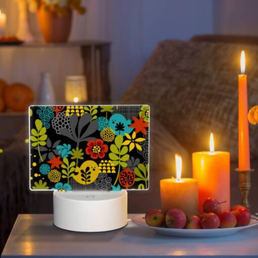Rectangular Acrylic Night Light, A Colorful Flower Pattern With Yellow -Acrylic Night Light Shop cfa3c4d9ccc00f6e5e580eb0219f4aaf1360d3ce