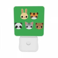 Night Light Set Of 2, Five Different Animal Heads Are Shown On A Green Background. 7 Night Light Set Of 2, Five Different Animal Heads Are Shown On A Green Background. -Acrylic Night Light Shop cfc9a3bc407cc22352cf8252b8cfb26d20a8317c