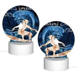 Round Acrylic Night Light, A Surfer Is Riding A Wave On A Surfboard. 1 Round Acrylic Night Light, A Surfer Is Riding A Wave On A Surfboard. -Acrylic Night Light Shop cfee0daec0d3aa539992805f0e035dfb35e05753
