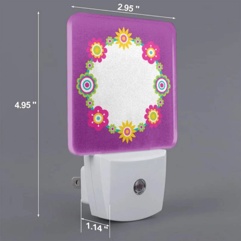 Night Light Set of 2, A purple background with a yellow sunflower design. Night Light Set Of 2, A Purple Background With A Yellow Sunflower Design. -Acrylic Night Light Shop d011ce9f605b3c7a9327c759f0c6001e943d17a9