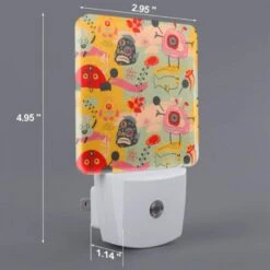 Night Light Set Of 2, A Colorful And Whimsical Pattern Featuring A Variety Of Animals And Objects. 1 Night Light Set Of 2, A Colorful And Whimsical Pattern Featuring A Variety Of Animals And Objects. -Acrylic Night Light Shop d051da383de9118ea697b7d1462ce8cca5a4edc0