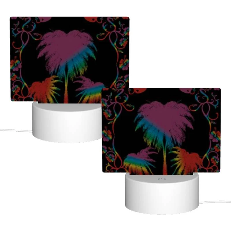 Rectangular Acrylic Night Light, A colorful image of a palm tree with a rainbow background. Rectangular Acrylic Night Light, A Colorful Image Of A Palm Tree With A Rainbow Background. -Acrylic Night Light Shop d0b47d9a1fd49a8c72973c51a5c0b7fdb03f6288