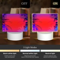 Rectangular Acrylic Night Light, Two Palm Trees Are In The Background Of A Blue And Red Sky. -Acrylic Night Light Shop d14e600d97bcc70275e83e06b429f407831f6bc1