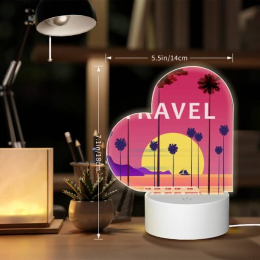 Love Acrylic Night Light, A Colorful Travel Poster Featuring A Bus And Palm Trees. -Acrylic Night Light Shop d1508204bcef47bbe8ae562e302a4e55709a629b