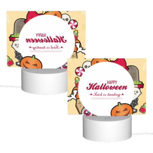 Rectangular Acrylic Night Light, A Colorful Halloween Poster With A Round Circle In The Center. -Acrylic Night Light Shop d16119bbcfc528ca18eadcc135335f903031b2c6