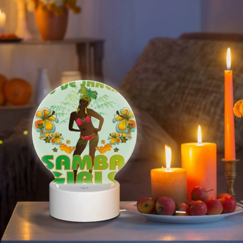 Round Acrylic Night Light, A woman in a bikini is posing for a poster advertising Rio de Janeiro. Round Acrylic Night Light, A Woman In A Bikini Is Posing For A Poster Advertising Rio De Janeiro. -Acrylic Night Light Shop d163be2977f8facbcca4b6d14bc8d5cc2117137f