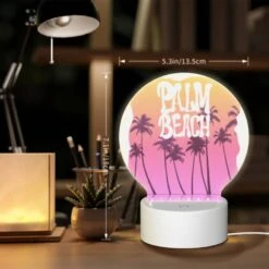 Round Acrylic Night Light, A Colorful Poster Of A Beach In California. 5 Round Acrylic Night Light, A Colorful Poster Of A Beach In California. -Acrylic Night Light Shop d1772e5892d5a575b0757d490ad6ddbb547d56cc