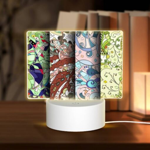 Rectangular Acrylic Night Light, Four Different Colored Designs Of Swirls And Patterns. -Acrylic Night Light Shop d2082cd67ea5d968f029ab3f915e9f8ccfca43b0