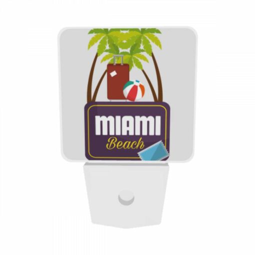 Night Light Set Of 2, A Sign For Miami Beach With A Beach Ball And A Suitcase. -Acrylic Night Light Shop d2703ca2f317ff45c97a76bf1d97d1ddb242ac69