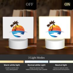 Rectangular Acrylic Night Light, A Sunset With A Beach And Palm Trees. -Acrylic Night Light Shop d306c9ed52188f43cb449aa0741401831a845ebd