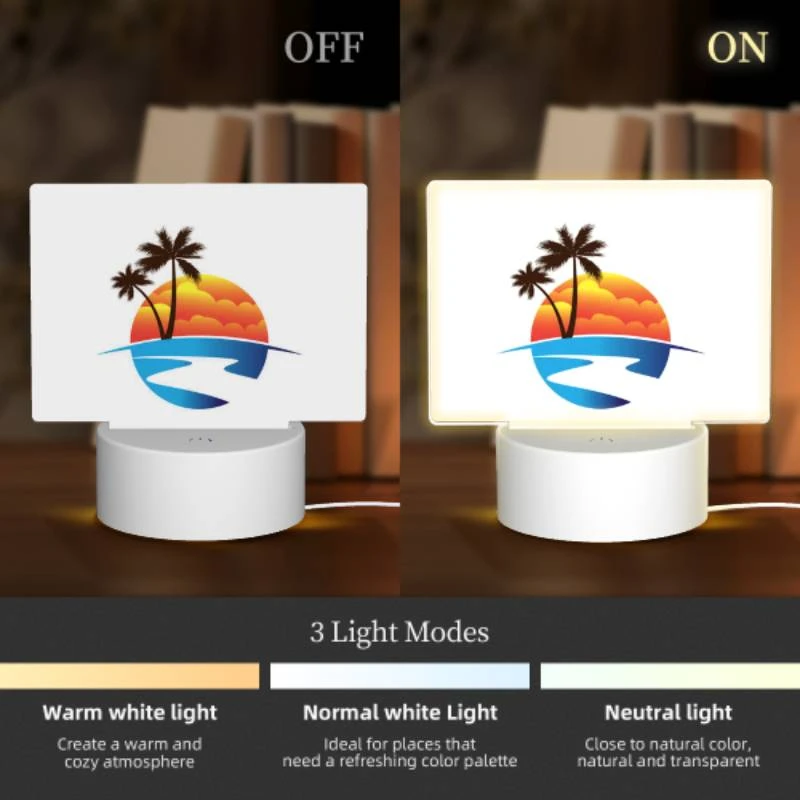 Rectangular Acrylic Night Light, A sunset with a beach and palm trees. Rectangular Acrylic Night Light, A Sunset With A Beach And Palm Trees. -Acrylic Night Light Shop d306c9ed52188f43cb449aa0741401831a845ebd
