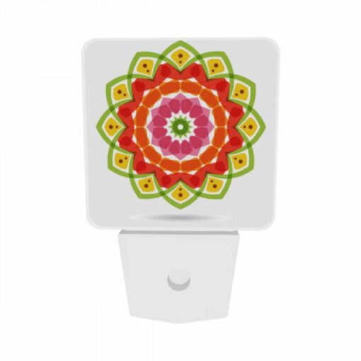 Night Light Set Of 2, A Colorful Flower With Green And Orange Colors. -Acrylic Night Light Shop d30f1762aa6ef18bf9bcc93072ea4612143c098f