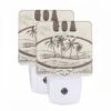 Night Light Set Of 2, A Picture Of Palm Trees With The Word Goa Written Above It.