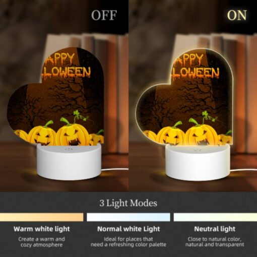 Love Acrylic Night Light, A Poster With A Pumpkin And The Words "Happy Halloween" On It. -Acrylic Night Light Shop d32108709e80c13fa1a0cc92ee4214037d964b14