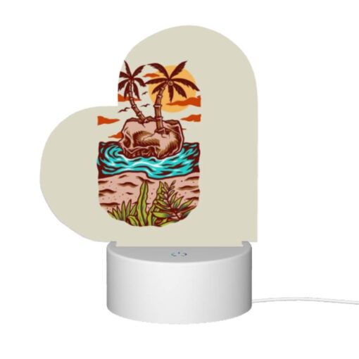 Love Acrylic Night Light, A Cartoon Drawing Of A Palm Tree On A Rock In The Ocean. -Acrylic Night Light Shop d3665ff6a5c3f5724c168be0b95330cc4c1e3d22