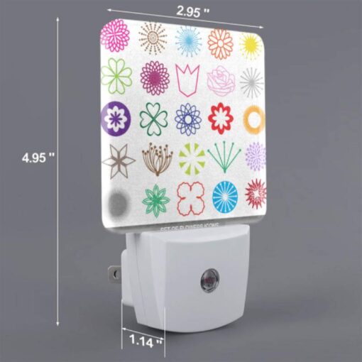 Night Light Set Of 2, A Collection Of Flower Icons In Various Colors. -Acrylic Night Light Shop d3765be28e064b6a2fe7a9275bbf5e6fe5c348f1