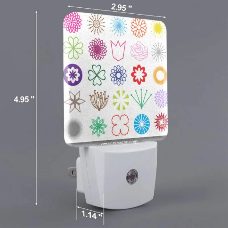 Night Light Set of 2, A collection of flower icons in various colors. Night Light Set Of 2, A Collection Of Flower Icons In Various Colors. -Acrylic Night Light Shop d3765be28e064b6a2fe7a9275bbf5e6fe5c348f1