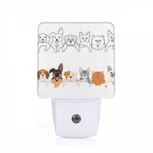 Night Light, A Row Of Different Colored Dogs And Cats. -Acrylic Night Light Shop d405f16ba1e617ba8c0a6a6420cb1266a7e22b1f