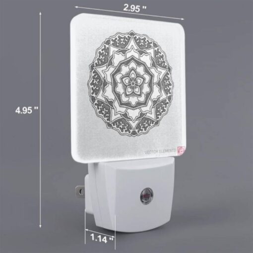 Night Light Set Of 2, A Black And White Design Of A Flower. -Acrylic Night Light Shop d48597a2bf36eb46eaa06a51b631731c1ce3f532