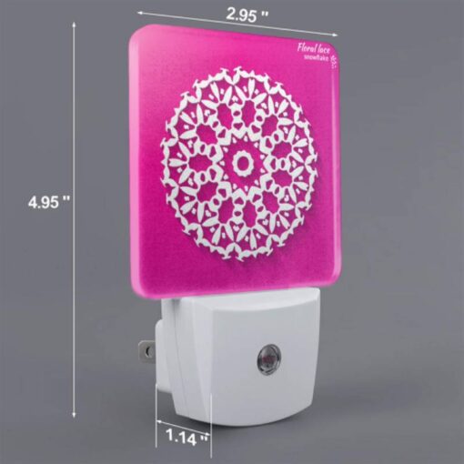 Night Light Set Of 2, A White Snowflake Design On A Pink Background. -Acrylic Night Light Shop d53c5faa555f9988891ab0ea2bf939d5233b9327