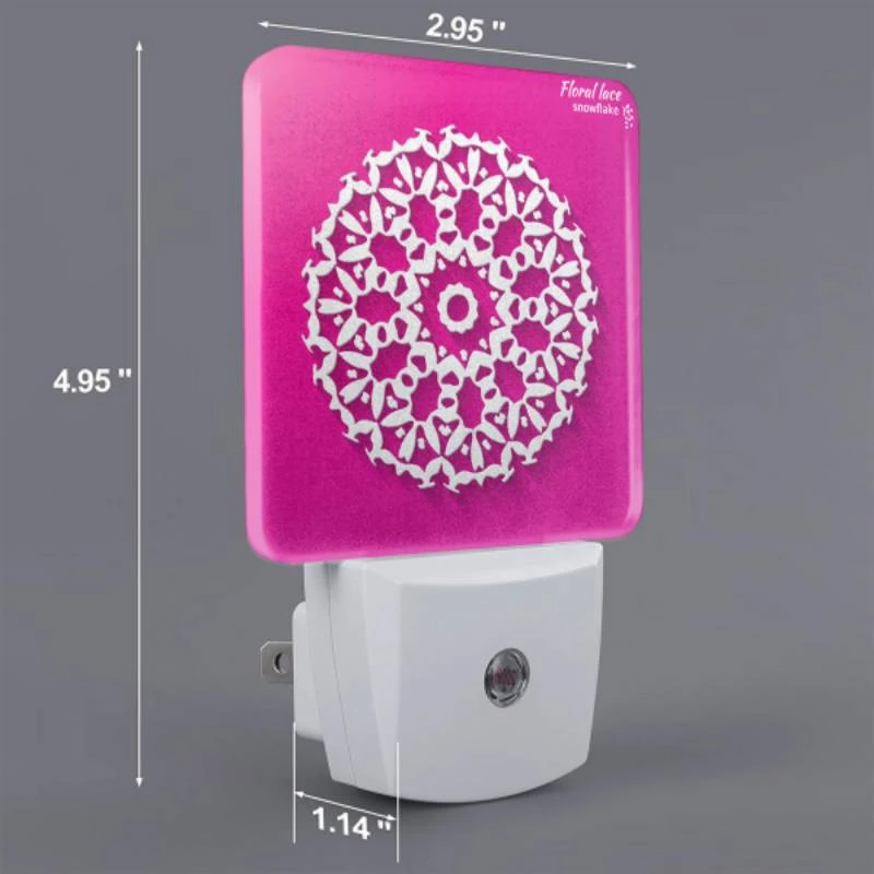 Night Light Set of 2, A white snowflake design on a pink background. Night Light Set Of 2, A White Snowflake Design On A Pink Background. -Acrylic Night Light Shop d53c5faa555f9988891ab0ea2bf939d5233b9327