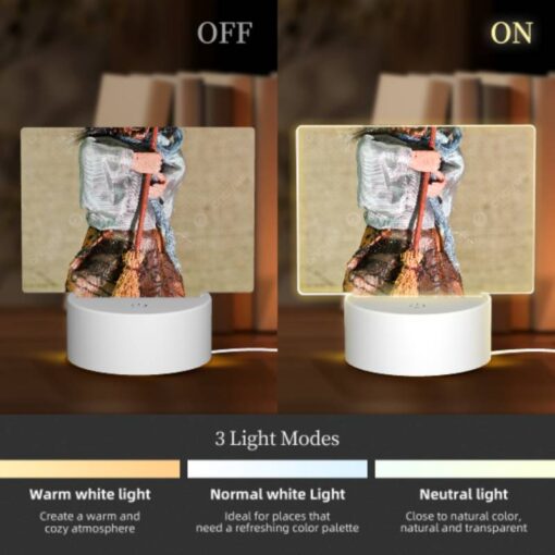 Rectangular Acrylic Night Light, A Doll With A Broom In Its Hand. -Acrylic Night Light Shop d554a1d7595504a35dd81d96b4de67edc93f3594