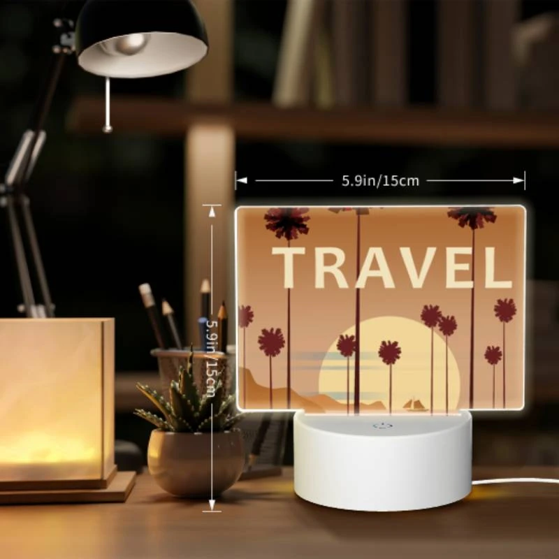 Rectangular Acrylic Night Light, A bus is parked in front of a beach with palm trees in the background. Rectangular Acrylic Night Light, A Bus Is Parked In Front Of A Beach With Palm Trees In The Background. -Acrylic Night Light Shop d574ee048ac5c939488aa37f9443519b192613e3