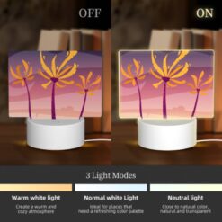 Rectangular Acrylic Night Light, Three Palm Trees With Yellow Flowers In The Sky. -Acrylic Night Light Shop d5f585caea8838d7069c8c71e0fec0a38cee9602