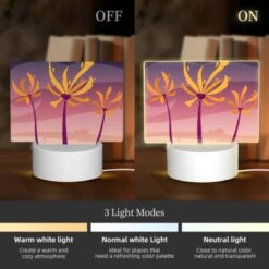 Rectangular Acrylic Night Light, Three Palm Trees With Yellow Flowers In The Sky. 2 Rectangular Acrylic Night Light, Three Palm Trees With Yellow Flowers In The Sky. -Acrylic Night Light Shop d5f585caea8838d7069c8c71e0fec0a38cee9602