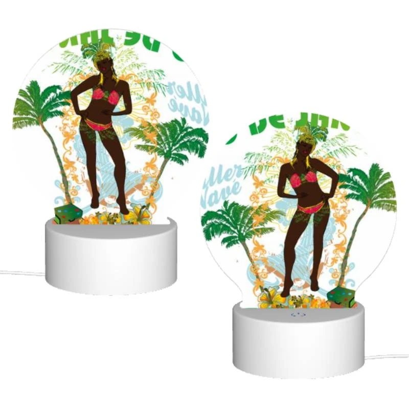 Round Acrylic Night Light, A woman in a bikini poses for a poster advertising Rio de Janeiro. Round Acrylic Night Light, A Woman In A Bikini Poses For A Poster Advertising Rio De Janeiro. -Acrylic Night Light Shop d6208220c681b8b52301f3a4ea4dcfb3a005aa06