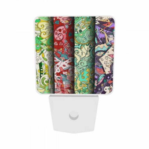 Night Light Set Of 2, Four Different Colored Papers With Designs On Them. -Acrylic Night Light Shop d6be0019f20ae34e0e3f2a814aa9c4219b8aa08d