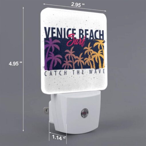 Night Light Set Of 2, A Surfboard With A Picture Of A Beach And The Words "Catch The Wave" On It. -Acrylic Night Light Shop d6c0edd2711e80a22cb9ad72bc698d638f2e6d5f