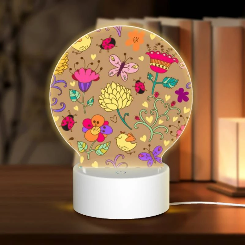 Round Acrylic Night Light, A colorful floral pattern with a variety of flowers and birds. Round Acrylic Night Light, A Colorful Floral Pattern With A Variety Of Flowers And Birds. -Acrylic Night Light Shop d6c82efc3e555c12389fff302f9cc0d7f88f5167