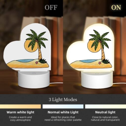 Love Acrylic Night Light, A Cartoon Drawing Of A Palm Tree On A Beach. -Acrylic Night Light Shop d749d2ae9e5792ad7e57132ed081c16efc84931a