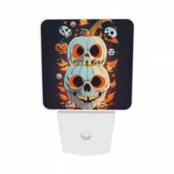 Night Light Set Of 2, A Colorful Pumpkin With A Skeleton Face And A Knife In Its Head. 6 Night Light Set Of 2, A Colorful Pumpkin With A Skeleton Face And A Knife In Its Head. -Acrylic Night Light Shop d792ae74aac599e2d44977a13e2248539bda4e5b