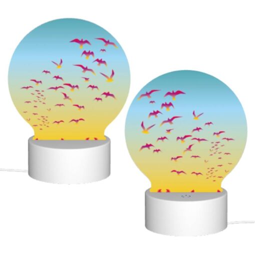 Round Acrylic Night Light, A Flock Of Colorful Birds Flying In The Sky. -Acrylic Night Light Shop d7d2433106e3f484ae33079c9061f42246fa58a2