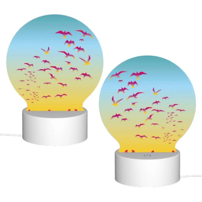Round Acrylic Night Light, A flock of colorful birds flying in the sky. Round Acrylic Night Light, A Flock Of Colorful Birds Flying In The Sky. -Acrylic Night Light Shop d7d2433106e3f484ae33079c9061f42246fa58a2