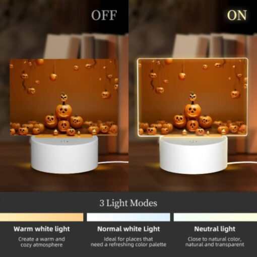 Rectangular Acrylic Night Light, A Bunch Of Pumpkins Are Hanging From Strings -Acrylic Night Light Shop d8d8ed4e6519234910e3fe04e53f774dc90a226d