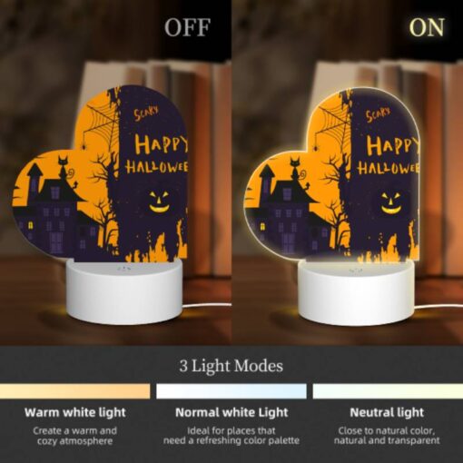 Love Acrylic Night Light, A Spooky Halloween Scene With A Haunted House And A Spider Web. -Acrylic Night Light Shop d8de84fc132a2afbfeab6dd7e1e758081723eb28