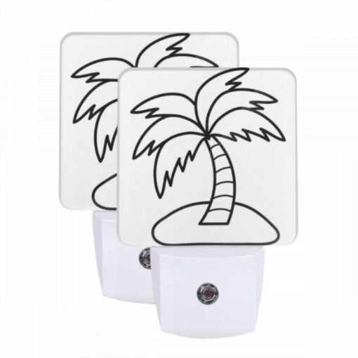 Night Light Set Of 2, A Black And White Drawing Of A Palm Tree. -Acrylic Night Light Shop d8e43b56ecd6a2035cc684df3b3d6931c83efde5
