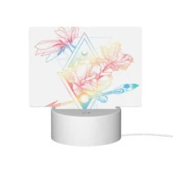 Rectangular Acrylic Night Light, A Colorful Flower With A Green Stem And A Blue Arrow. -Acrylic Night Light Shop d8f850a38a5289dd5ffd3bf55f54c6d12e3a5176