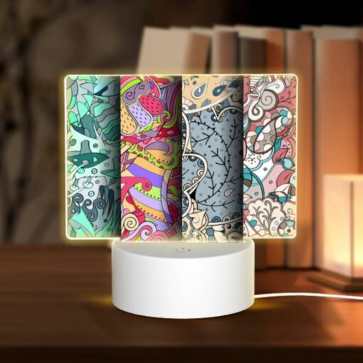 Rectangular Acrylic Night Light, Four Different Colored Designs Of A Tree. -Acrylic Night Light Shop d95038ed0e091926af8e944afcbdbee6874bd490