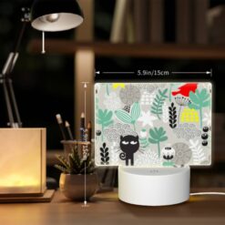 Rectangular Acrylic Night Light, A Black Cat With A Yellow Bird On Its Head. -Acrylic Night Light Shop d98ad15341c1f8f737058a3666b76c87aad2a920