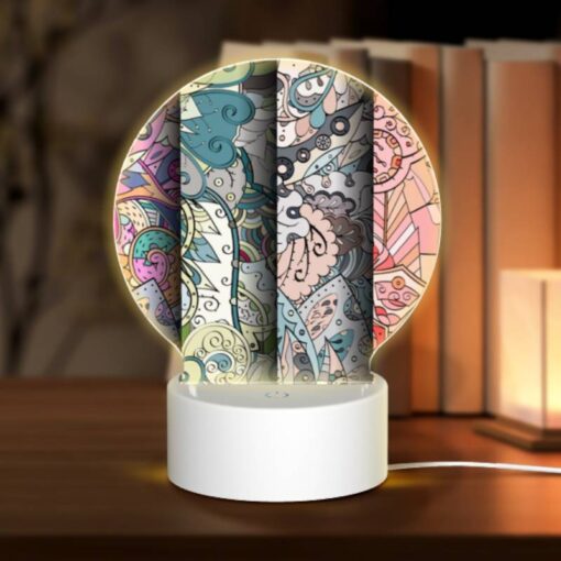 Round Acrylic Night Light, Four Different Colored Designs Of Swirls And Patterns. -Acrylic Night Light Shop d9aa89f258db7f5da44e69f7f78e0c2fadee07fc