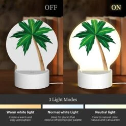 Round Acrylic Night Light, A Green And Brown Palm Tree With A Brown Trunk. 2 Round Acrylic Night Light, A Green And Brown Palm Tree With A Brown Trunk. -Acrylic Night Light Shop dac4f323b8d6bf00b8186c3362d94b9f5801bc43